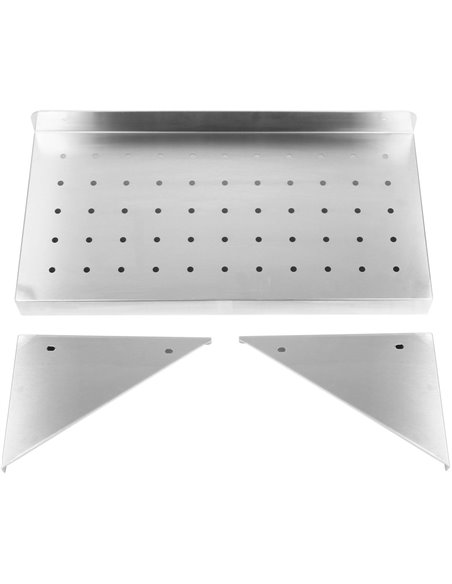 Wall Shelf Perforated 1 tier Stainless steel 700x400x254mm | Stalwart DA-WSW40070P
