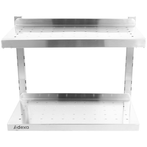 Wall Shelf Perforated 2 tiers Stainless steel 1800x300x600mm | Stalwart DA-WSWB30180P