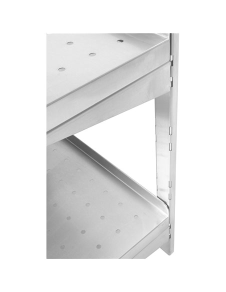 Wall Shelf Perforated 2 tiers Stainless steel 1800x300x600mm | Stalwart DA-WSWB30180P