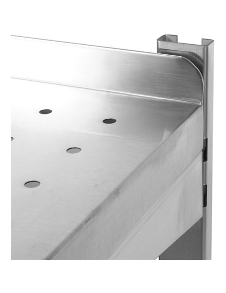 Wall Shelf Perforated 2 tiers Stainless steel 2000x400x600mm | Stalwart DA-WSWB40200P