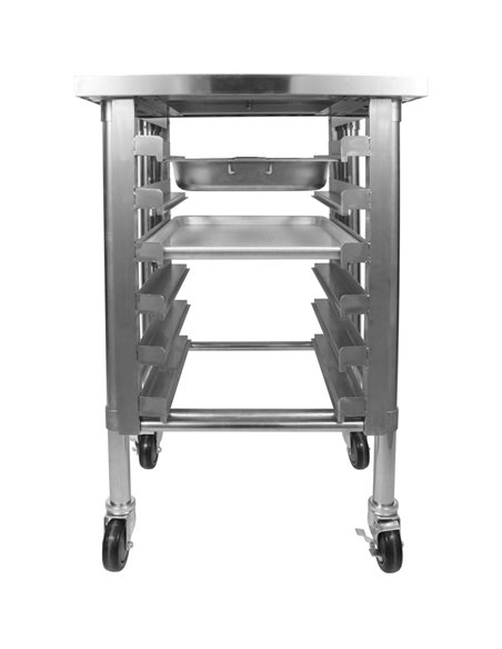 Commercial Mobile Equipment Stand with 6 Tier Tray Rack GN1/1 Marine Edges 800x700x600mm | Stalwart DA-WHMTR7080C
