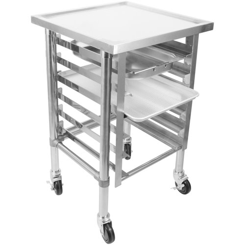 Commercial Mobile Equipment Stand with 6 Tier Tray Rack GN1/1 Marine Edges 800x700x600mm | Stalwart DA-WHMTR7080C