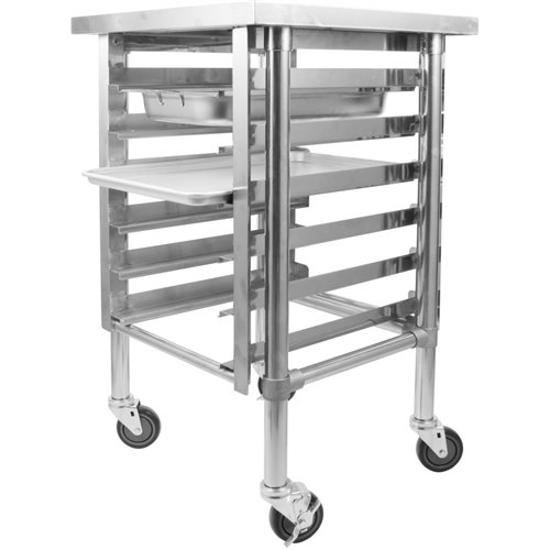 Commercial Mobile Equipment Stand with 6 Tier Tray Rack GN1/1 Marine Edges 800x700x600mm | Stalwart DA-WHMTR7080C