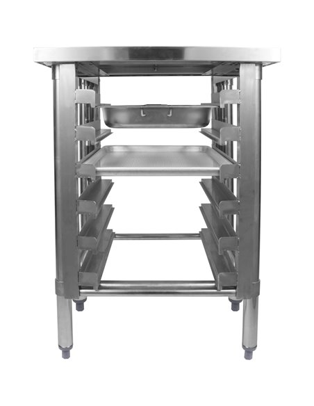 Commercial Equipment Stand with 6 Tier Tray Rack GN1/1 Marine Edges 800x700x600mm | Stalwart DA-WHMTR7080