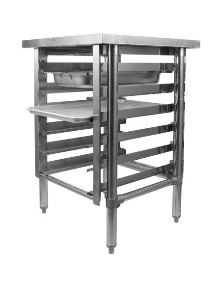 Commercial Equipment Stand with 6 Tier Tray Rack GN1/1 Marine Edges 800x700x600mm | Stalwart DA-WHMTR7080