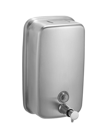 Commercial Wall Mounted Manual Soap Dispenser Brushed Chrome | Stalwart DA-KW7261