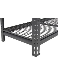 Professional Heavy Duty Shelving Unit Powder Coated Steel 1820x540x1830mm 4 shelves Black | Stalwart DA-FUJI403 2