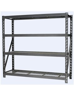 Professional Heavy Duty Shelving Unit 500kg Powder Coated Steel 1960x610x1830mm 4 shelves | Stalwart DA-FUJI406