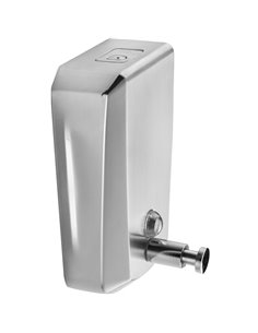 Commercial Wall Mounted Manual Soap Dispenser Brushed Chrome | Stalwart DA-KW7260 2