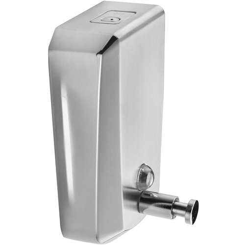 Commercial Wall Mounted Manual Soap Dispenser Brushed Chrome | Stalwart DA-KW7260