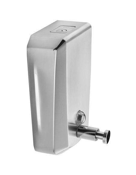 Commercial Wall Mounted Manual Soap Dispenser Brushed Chrome | Stalwart DA-KW7260