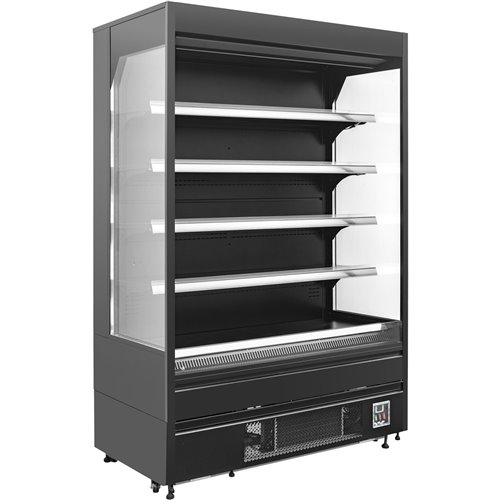 Wall Cabinet Multi Deck Refrigerator Night Curtain Black 1320x700x2000mm | Stalwart DA-KMDP1370E