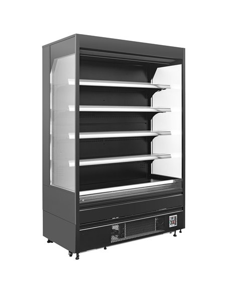 Wall Cabinet Multi Deck Refrigerator Night Curtain Black 1320x700x2000mm | Stalwart DA-KMDP1370E