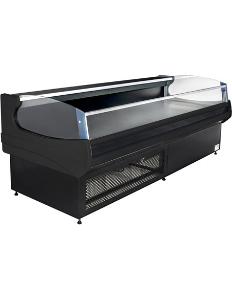 Open Deli counter Straight glass front Width 1955mm Black | Stalwart DA-KSCP2011RF