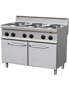 Professional Electric Cooker 6 plates 13.8kW Cabinet base | Stalwart DA-THE7P6M
