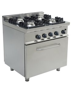 Professional Gas range 4 burners 20kW Electric oven 4.8kW | Stalwart DA-THG7F4PWFE
