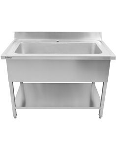 Commercial Pot Wash Sink Stainless steel 1 bowl Splashback 1200mm Depth 700mm Square legs | Stalwart DA-PSD12070 2