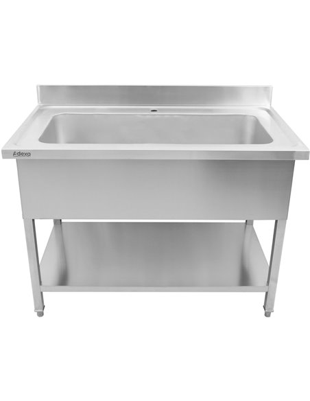 Commercial Pot Wash Sink Stainless steel 1 bowl Splashback 1500mm Depth 700mm Square legs | Stalwart DA-PSD15070