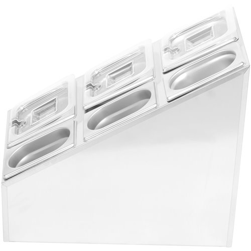 Commercial Condiment Pan Holder including 3xGN1/6  3xGN1/9 pans with recess lids &amp ladles | Stalwart DA-CHM01