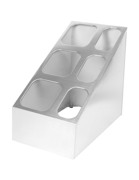 Commercial Condiment Pan Holder including 3xGN1/6  3xGN1/9 pans with recess lids &amp ladles | Stalwart DA-CHM01D