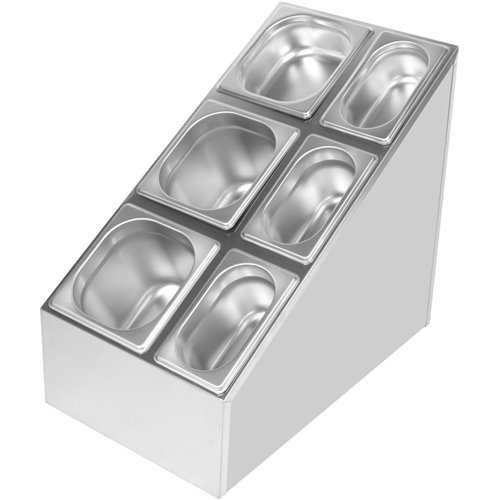 Commercial Condiment Pan Holder including 3xGN1/6  3xGN1/9 pans &amp ladles | Stalwart DA-CHM01PCFL