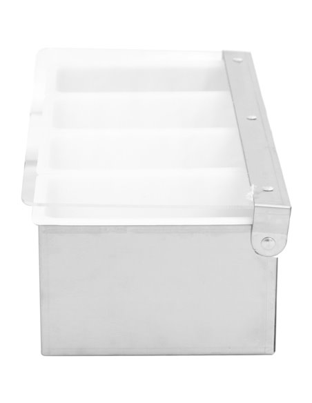 Garnish Tray / Condiment Dispenser with Lid 4 compartments Stainless steel &amp Plastic | Stalwart DA-CHB04