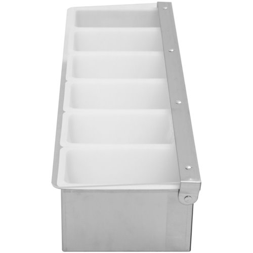 Garnish Tray / Condiment Dispenser with Lid 6 compartments Stainless steel &amp Plastic | Stalwart DA-CHB06