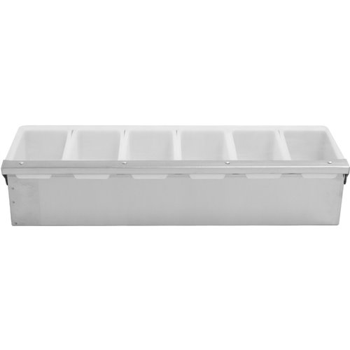 Garnish Tray / Condiment Dispenser with Lid 6 compartments Stainless steel &amp Plastic | Stalwart DA-CHB06