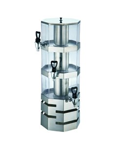 Commercial Juice Dispenser 3 Tier 12 litres Octagon | Stalwart DA-JVS12A