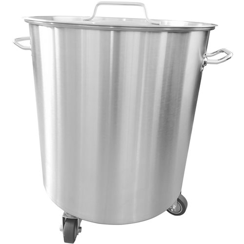 Professional Waste bin Stainless steel with Lid &amp Wheels 95 litres | Stalwart DA-SDC95