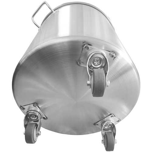 Professional Waste bin Stainless steel with Lid &amp Wheels 95 litres | Stalwart DA-SDC95