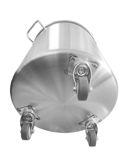 Professional Waste bin Stainless steel with Lid &amp Wheels 95 litres | Stalwart DA-SDC95