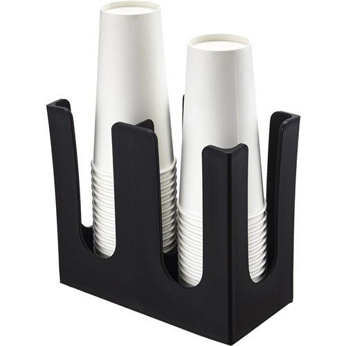 Black Cup Holder / Dispenser 2 Stacks | Stalwart DA-WQB3003