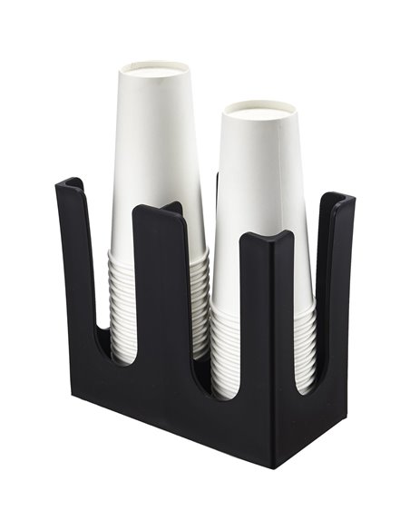 Black Cup Holder / Dispenser 2 Stacks | Stalwart DA-WQB3003