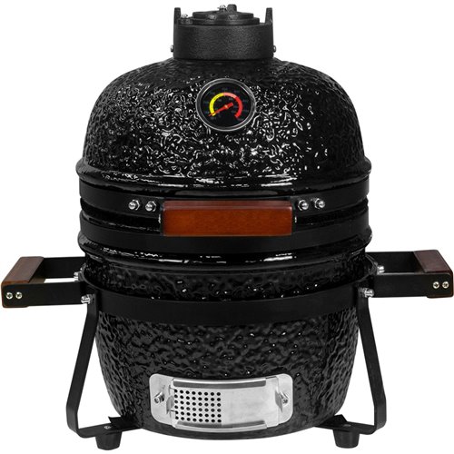13" Ceramic Kamado BBQ  Grill Egg Black | Stalwart DA-SE13BLACK