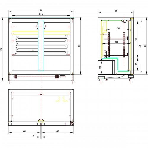 Back bar cooler 2 hinged doors 220...