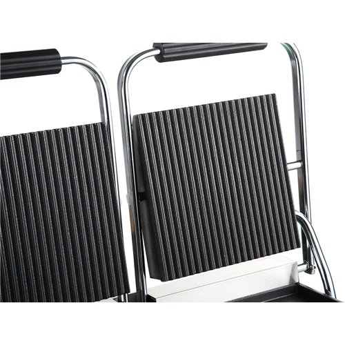 Heavy Duty Twin XL Panini Contact grill Ribbed/Smooth 4.4kW Dual Zone | Stalwart DA-HEG813EA