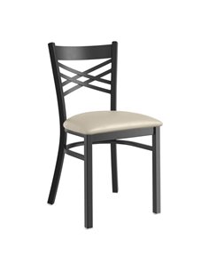 Black Steel Cross Back Chair | Stalwart DA-GS6F0BFRAMEBLACK 2