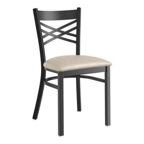 Black Steel Cross Back Chair | Stalwart DA-GS6F0BFRAMEBLACK