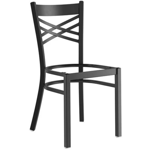 Black Steel Cross Back Chair | Stalwart DA-GS6F0BFRAMEBLACK