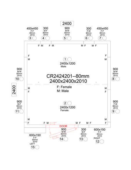 Cold room with Cooling unit 2400x3000x2010mm Volume 14.5m3 | Stalwart DA-CR2430201