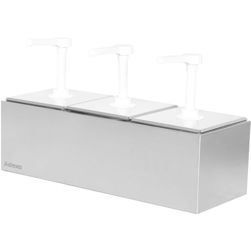 Commercial 3 x 2.5 litre Pump Condiment/Sauce Dispenser GN1/6 | Stalwart DA-NHGN163