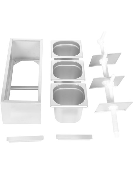 Commercial 3 x 2.5 litre Pump Condiment/Sauce Dispenser GN1/6 | Stalwart DA-NHGN163