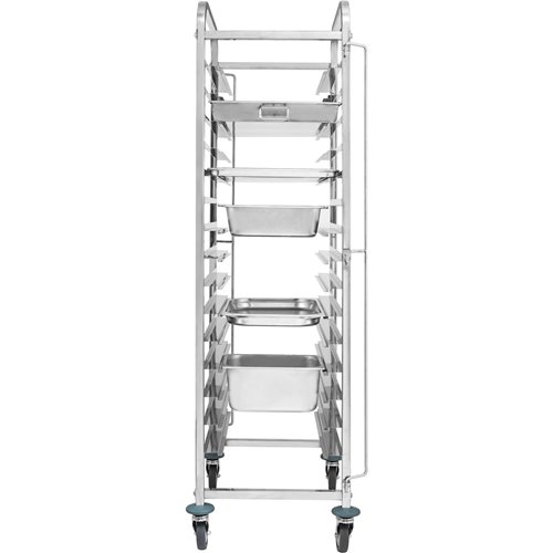 Rack/Tray/Pan Trolley Stainless steel Gastronorm 2 in 1 for GN1/1 and 60x40 Pans 15 tier | Stalwart DA-RT2N115
