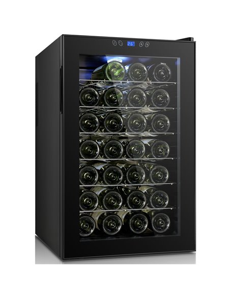 Professional Glass Front Wine Cooler 70 Litres Black | Stalwart DA-CW70FD