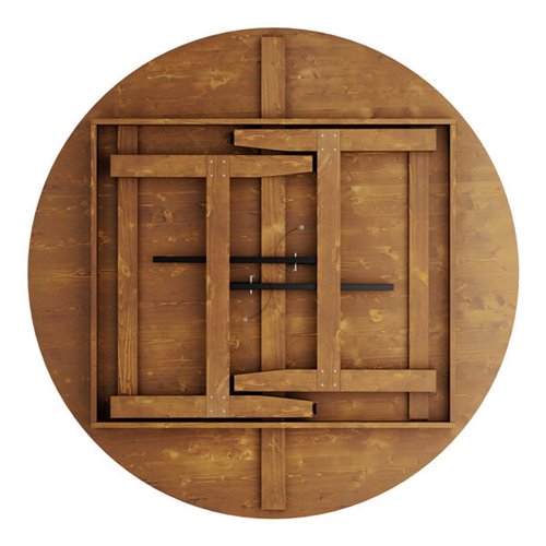 Vineyard Folding Catering Table Round 5ft Pine Wood 1500x760mm | Stalwart DA-DGW003260R