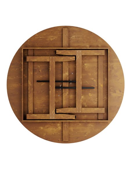 Vineyard Folding Catering Table Round 5ft Pine Wood 1500x760mm | Stalwart DA-DGW003260R