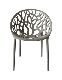 Bistro Dining Chair Plastic Grey Indoors &amp Outdoors | Stalwart DA-WW030GREY 2