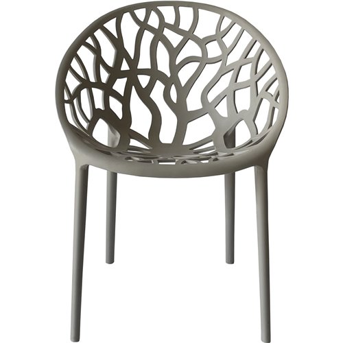 Bistro Dining Chair Plastic Grey Indoors &amp Outdoors | Stalwart DA-WW030GREY