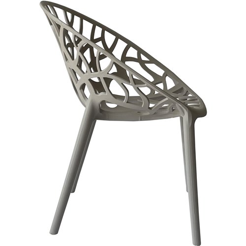Bistro Dining Chair Plastic Grey Indoors &amp Outdoors | Stalwart DA-WW030GREY